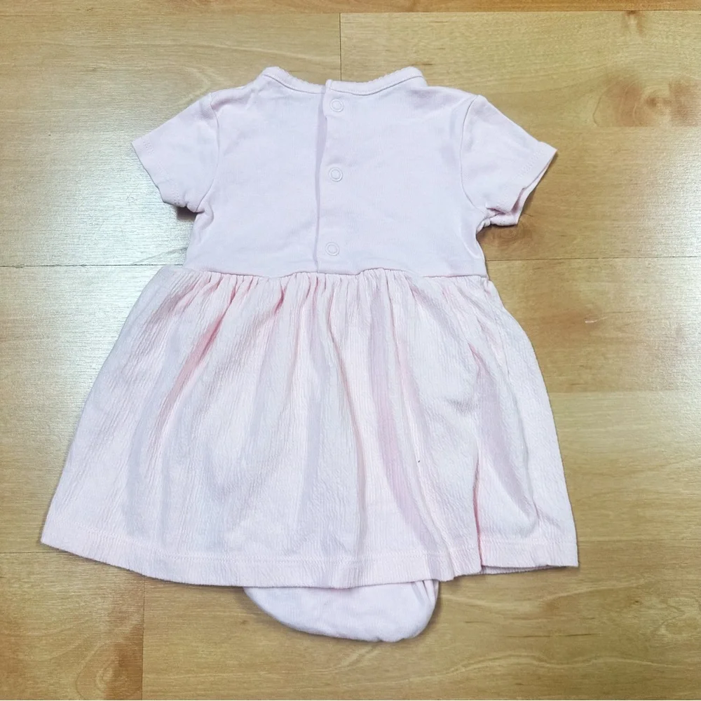 Carters Pink Cap Sleeve Easter Bunny Embroidered Dress Baby Girl Size 12M